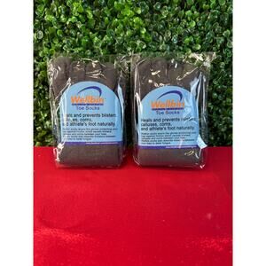 6 Pairs Wellbin Toe Socks Medium - Gray Five Finger Athletic Sock Bundle NWT